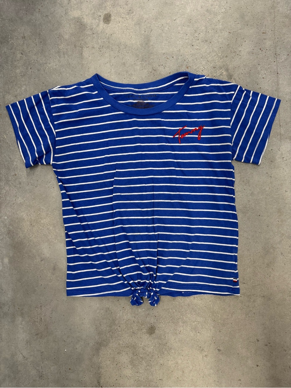 Tommy Hilfiger Girls Striped Tie Front T-Shirt Size XL 16